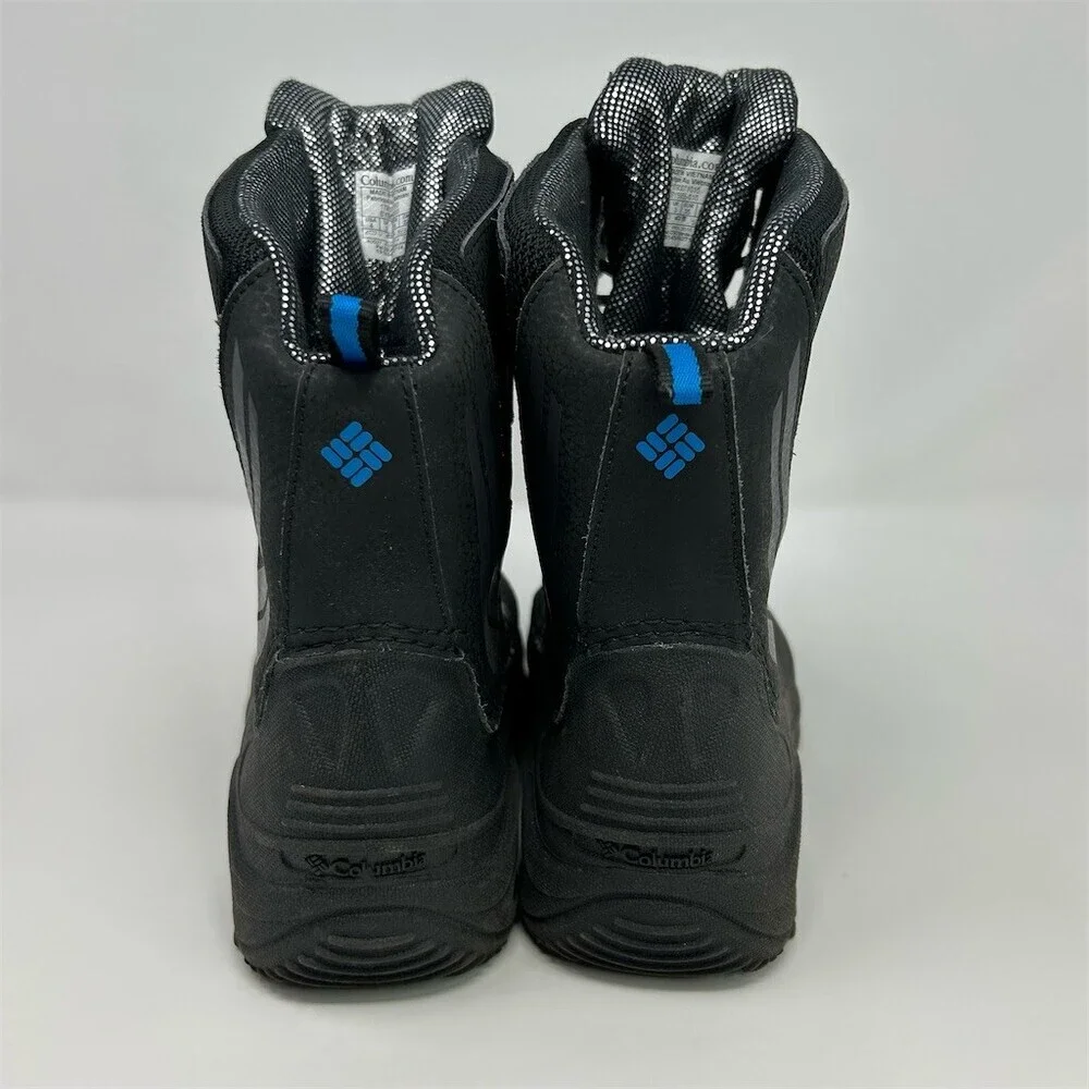 Columbia Bugaboot Plus IV Youth Snow Boots Waterproof Insulated Black/Blue 4